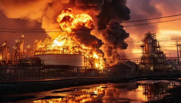 Палаюча нафтова інфраструктура Росії після ударів ЗСУ по нафті