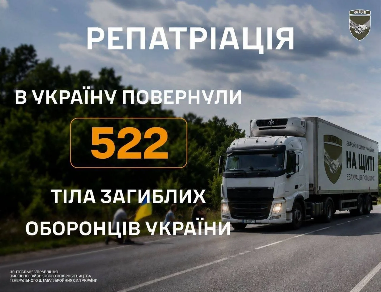 Репатріація 522 тіл загиблих оборонців України вантажівкою
