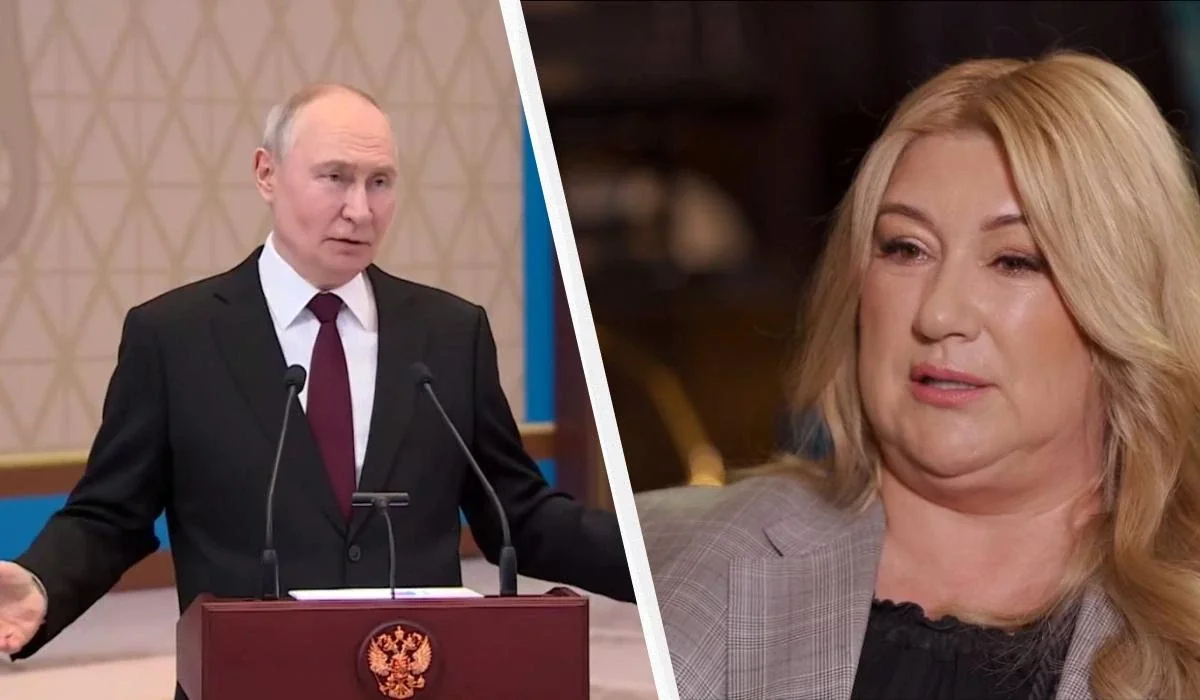 Володимир Путін на трибуні та рестораторка Маргарита Січкарь