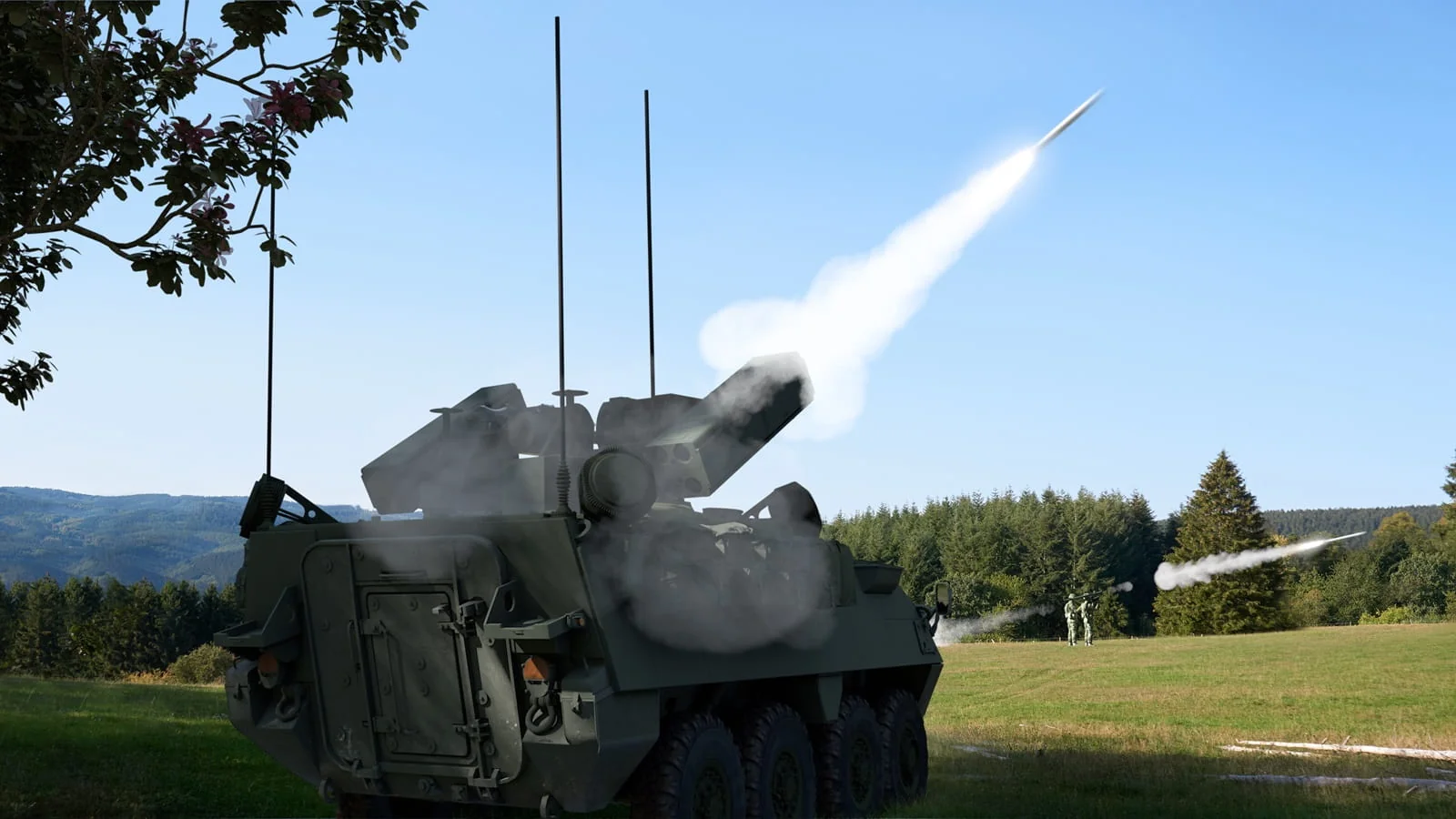 ЗРК «Риф» на базі МТ-ЛБ запускає ракету РК-10